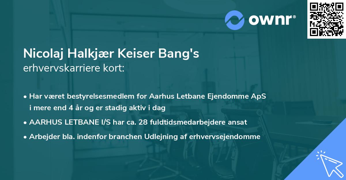 Nicolaj Halkjær Keiser Bang's erhvervskarriere kort