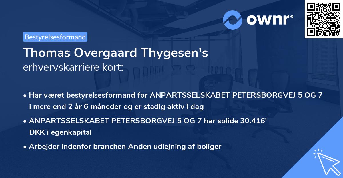 Thomas Overgaard Thygesen's erhvervskarriere kort