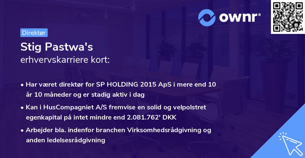 Stig Pastwa's erhvervskarriere kort