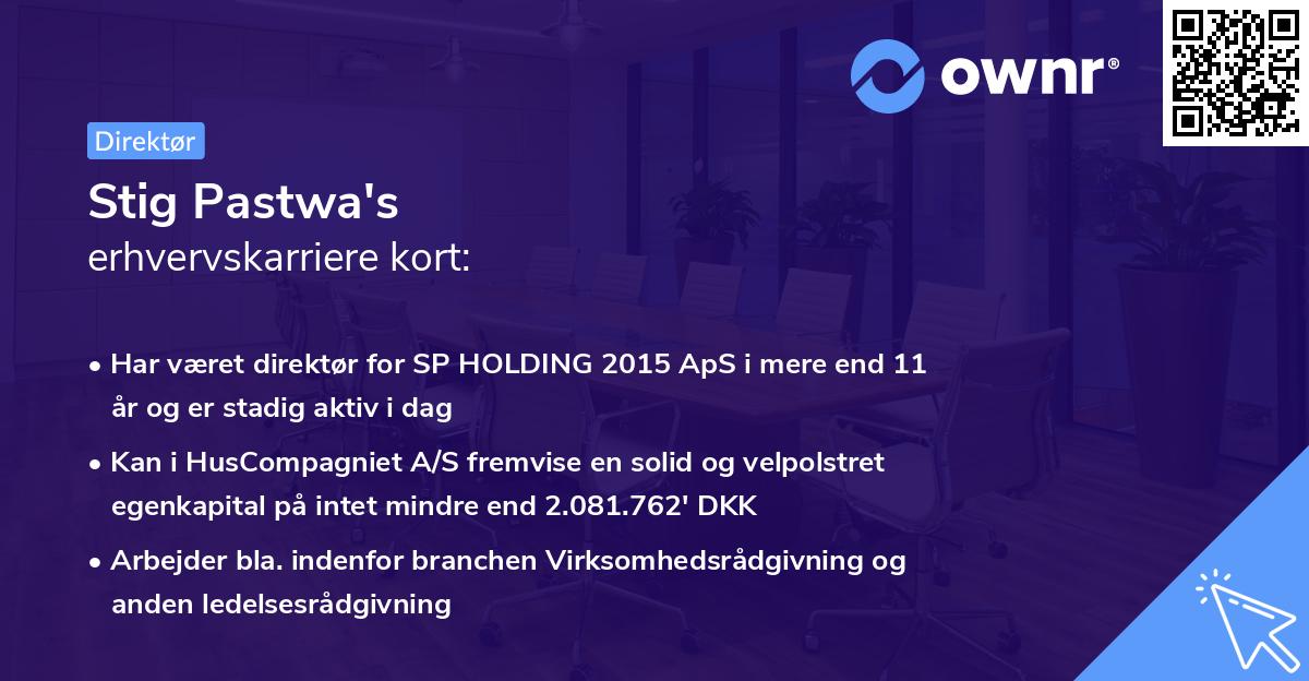 Stig Pastwa's erhvervskarriere kort