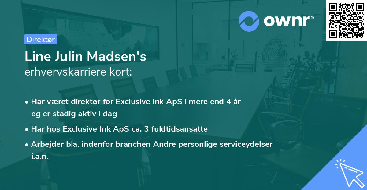 Line Julin Madsen's erhvervskarriere kort