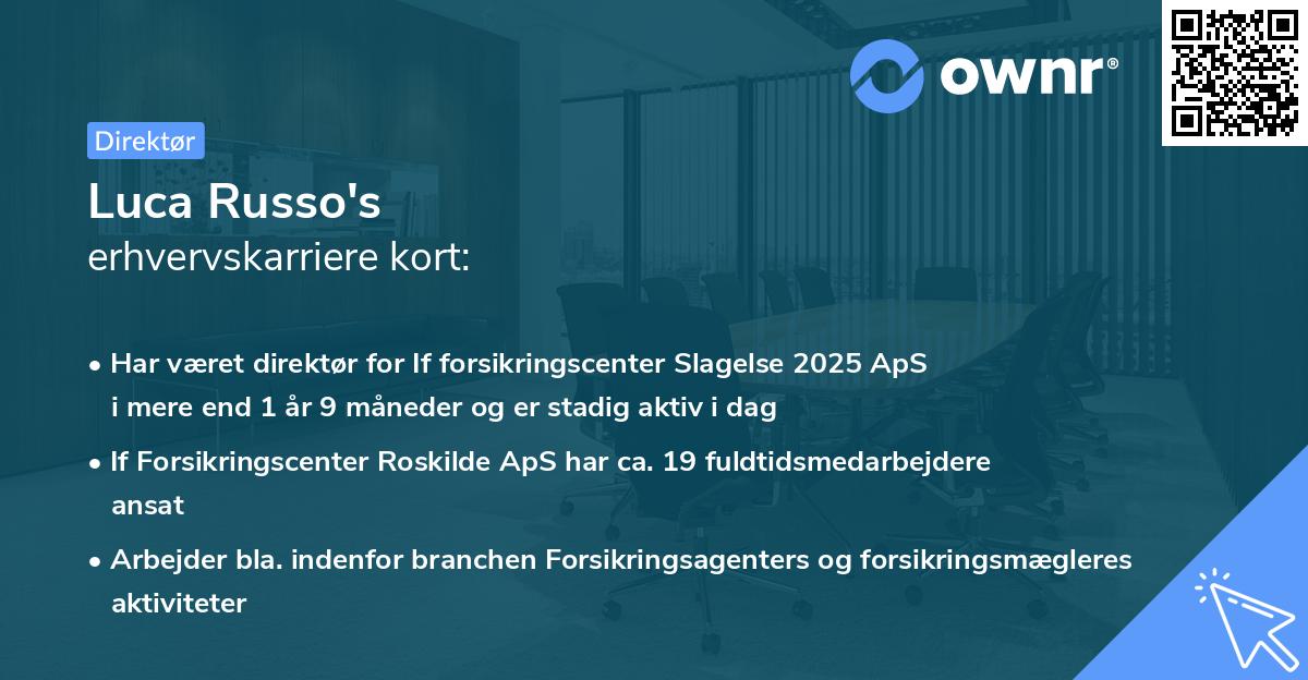 Luca Russo's erhvervskarriere kort