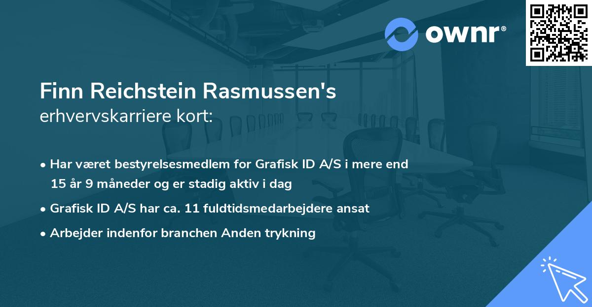 Finn Reichstein Rasmussen's erhvervskarriere kort