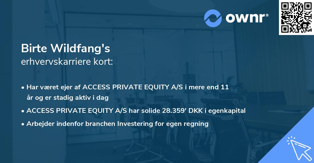 Birte Wildfang's erhvervskarriere kort