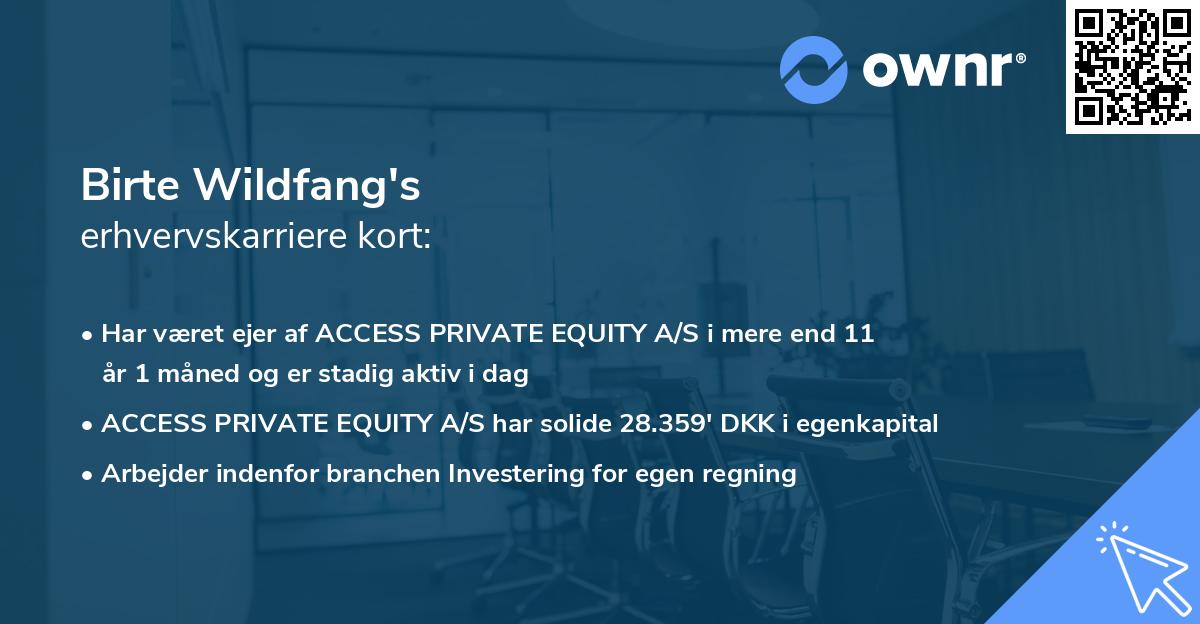 Birte Wildfang's erhvervskarriere kort