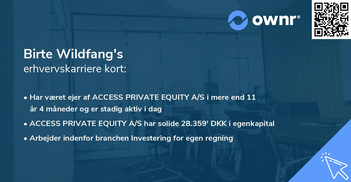 Birte Wildfang's erhvervskarriere kort