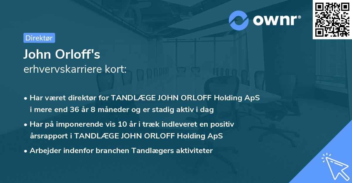 John Orloff's erhvervskarriere kort