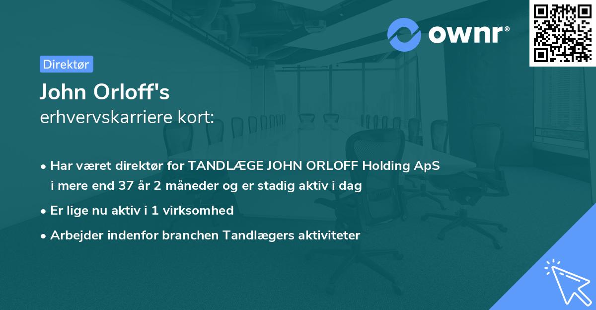 John Orloff's erhvervskarriere kort