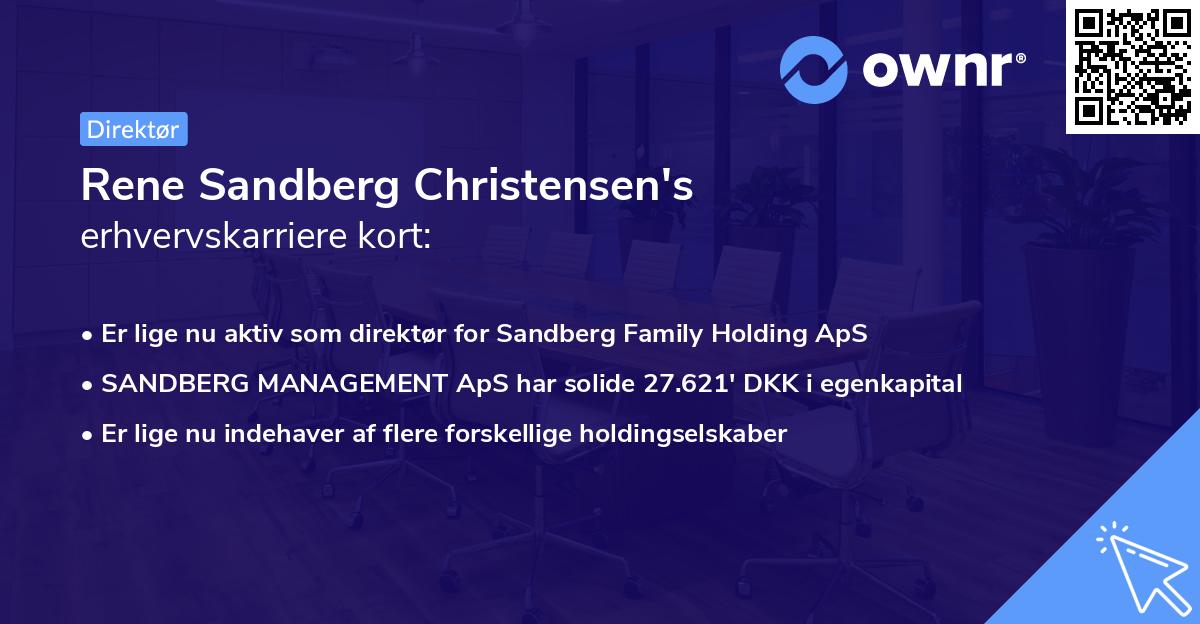 Rene Sandberg Christensen's erhvervskarriere kort