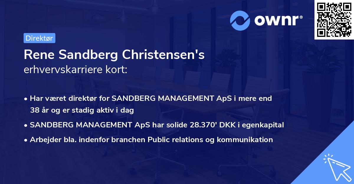 Rene Sandberg Christensen's erhvervskarriere kort