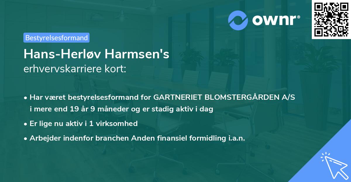 Hans-Herløv Harmsen's erhvervskarriere kort