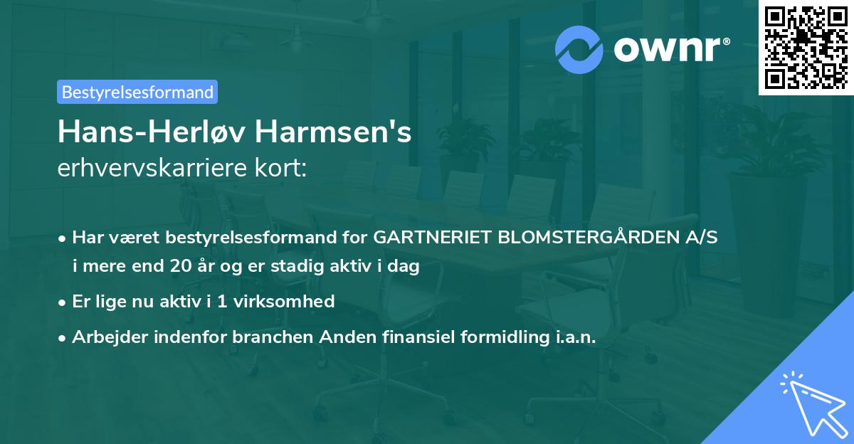 Hans-Herløv Harmsen's erhvervskarriere kort