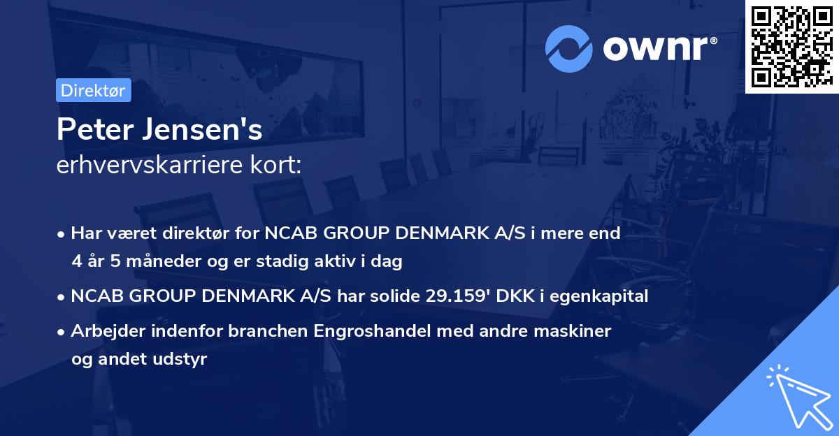 Peter Jensen's erhvervskarriere kort