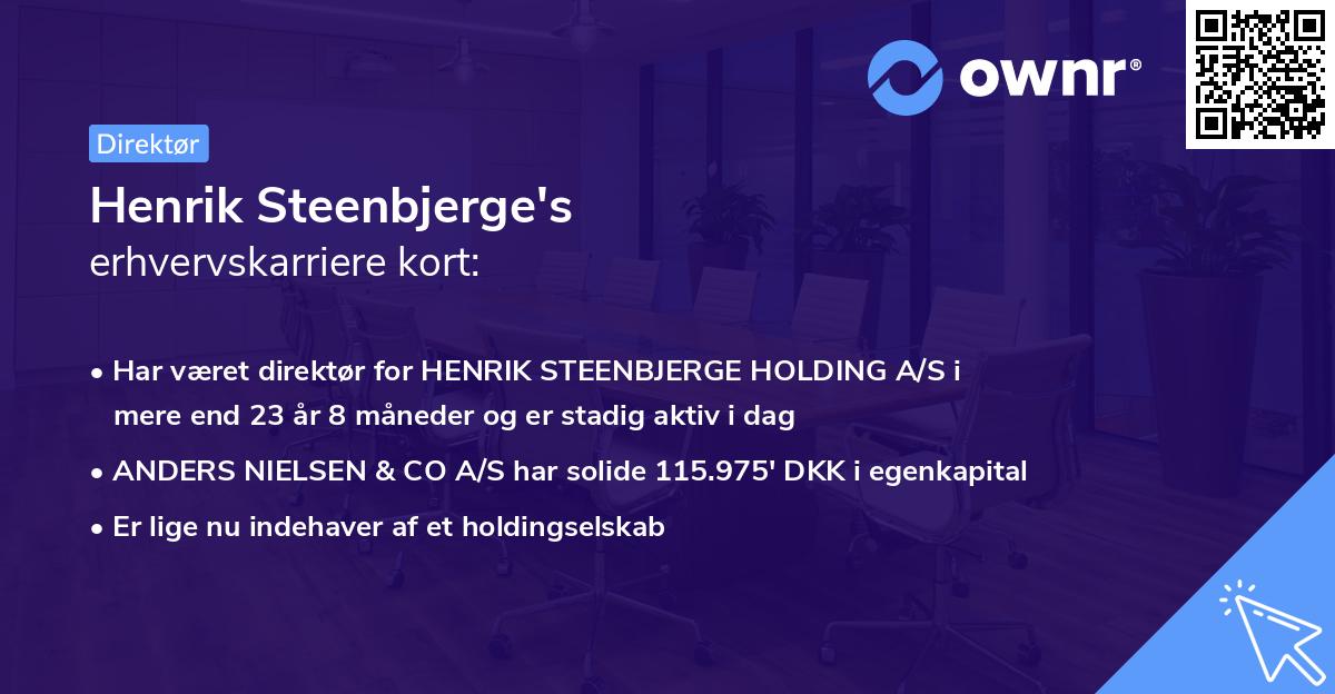 Henrik Steenbjerge's erhvervskarriere kort