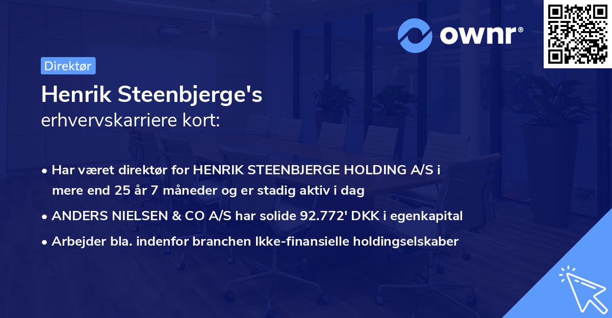 Henrik Steenbjerge's erhvervskarriere kort