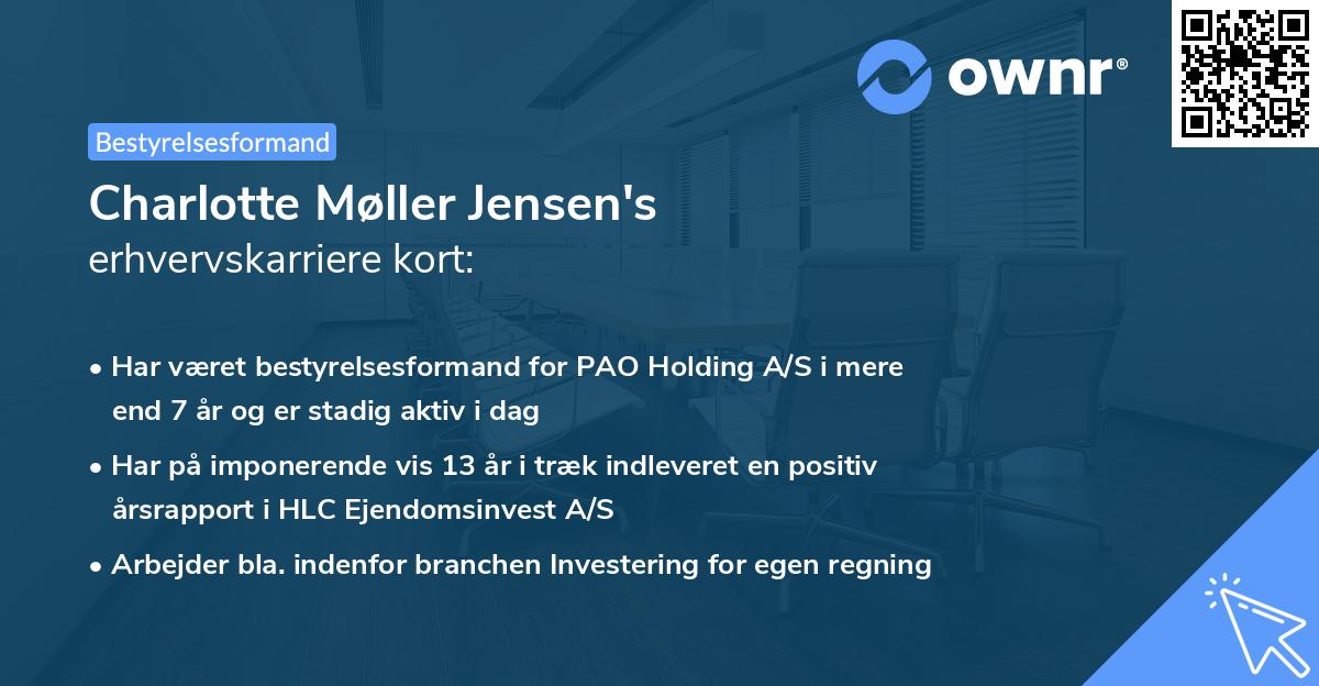 Charlotte Møller Jensen's erhvervskarriere kort