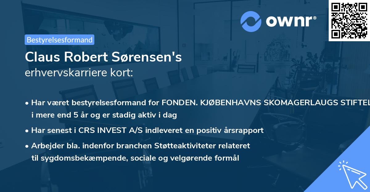 Claus Robert Sørensen's erhvervskarriere kort