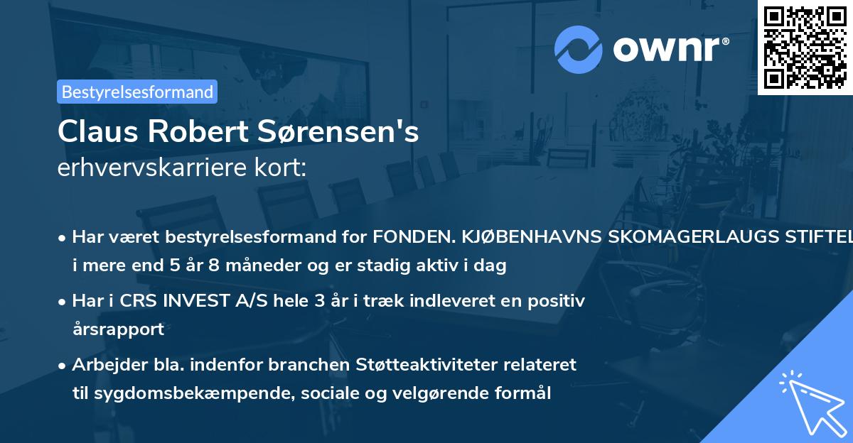 Claus Robert Sørensen's erhvervskarriere kort