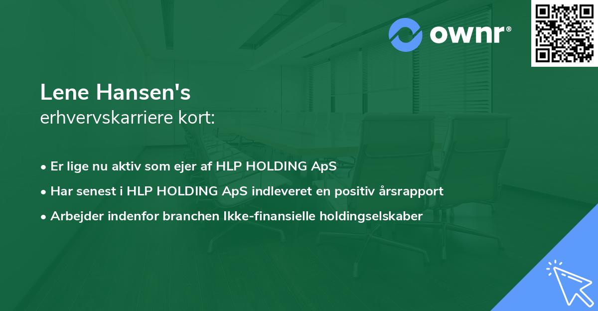Lene Hansen's erhvervskarriere kort