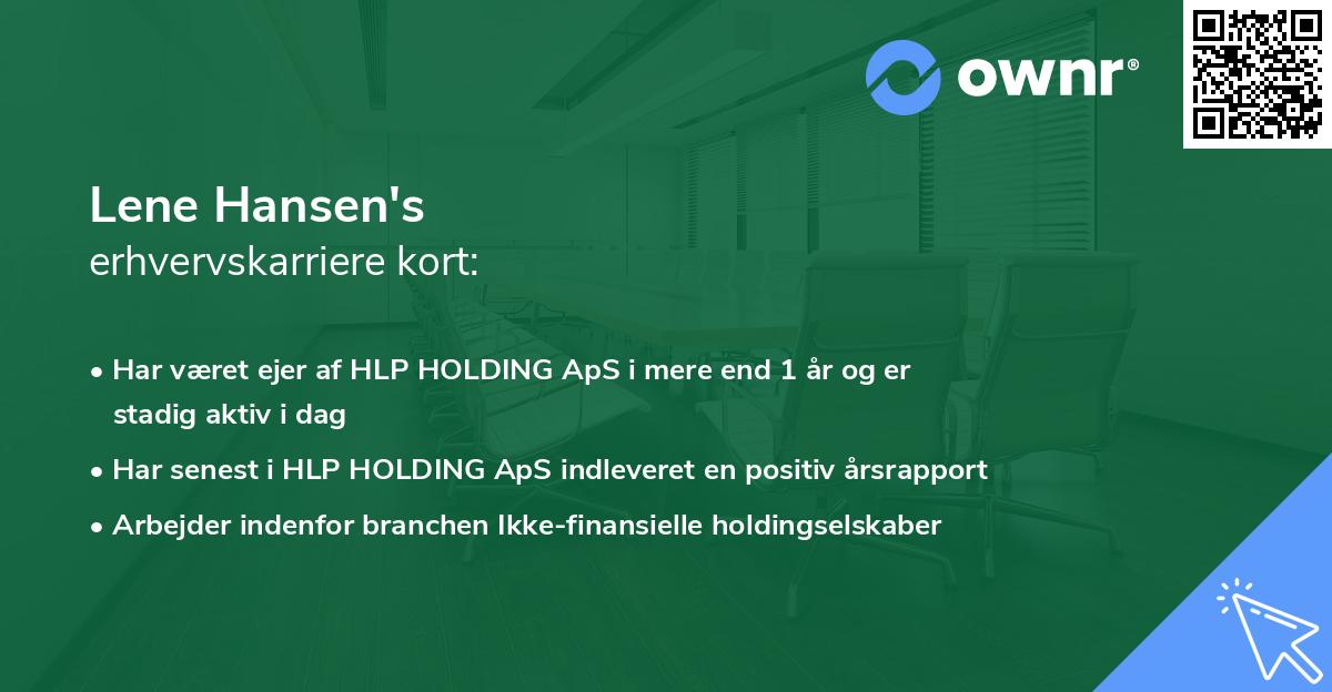 Lene Hansen's erhvervskarriere kort