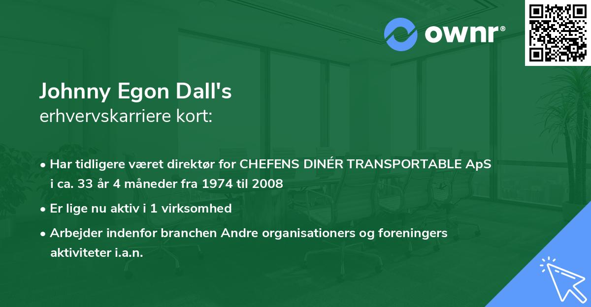 Johnny Egon Dall's erhvervskarriere kort