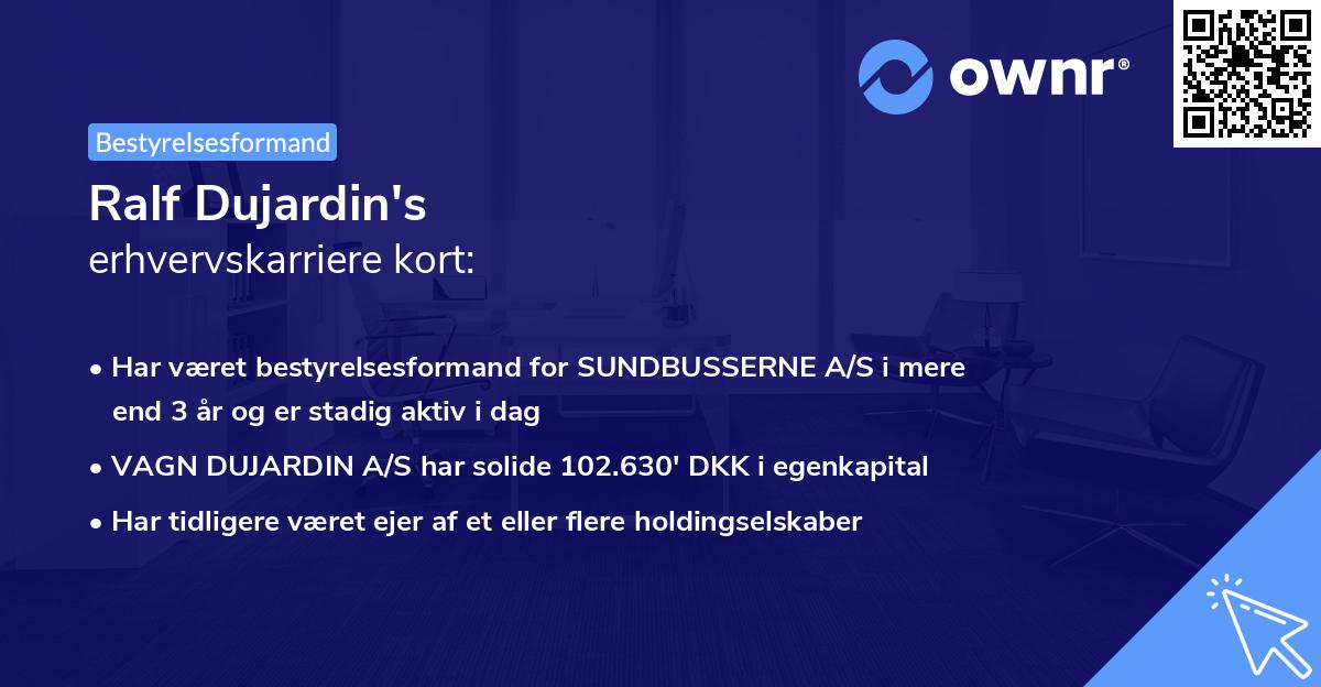 Ralf Dujardin's erhvervskarriere kort