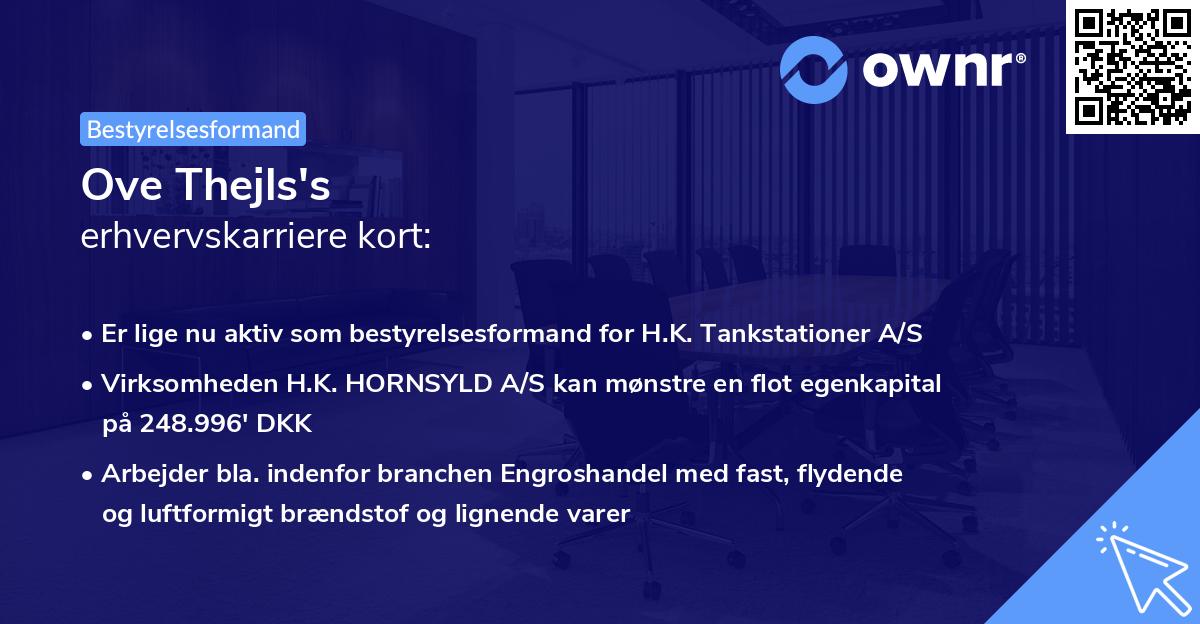 Ove Thejls's erhvervskarriere kort