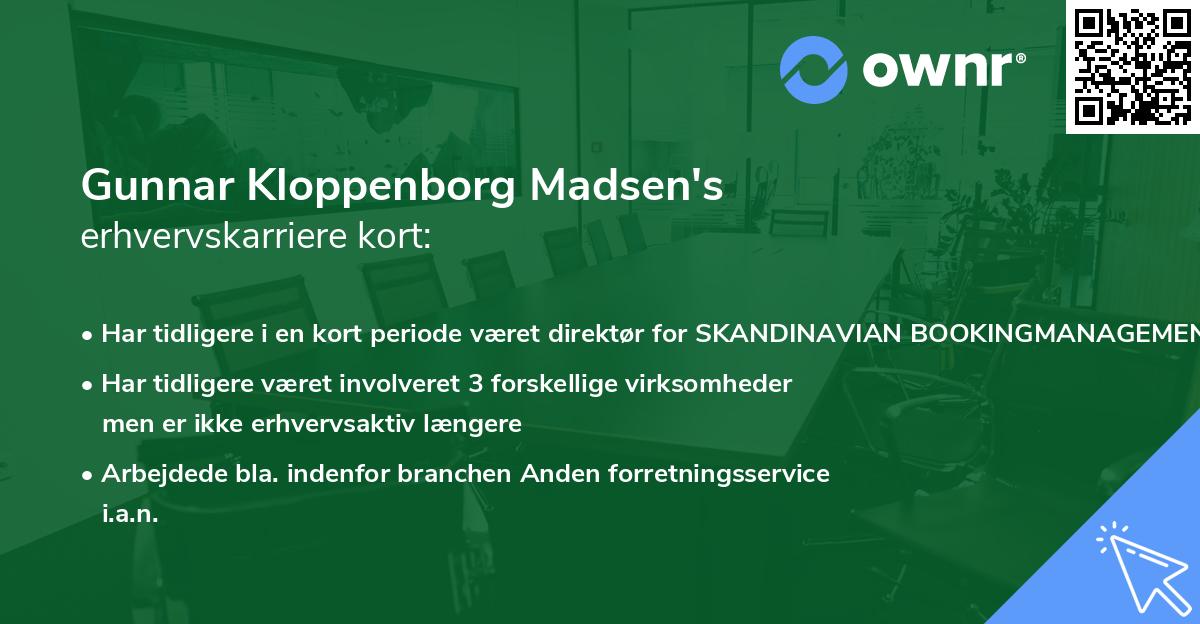 Gunnar Kloppenborg Madsen's erhvervskarriere kort