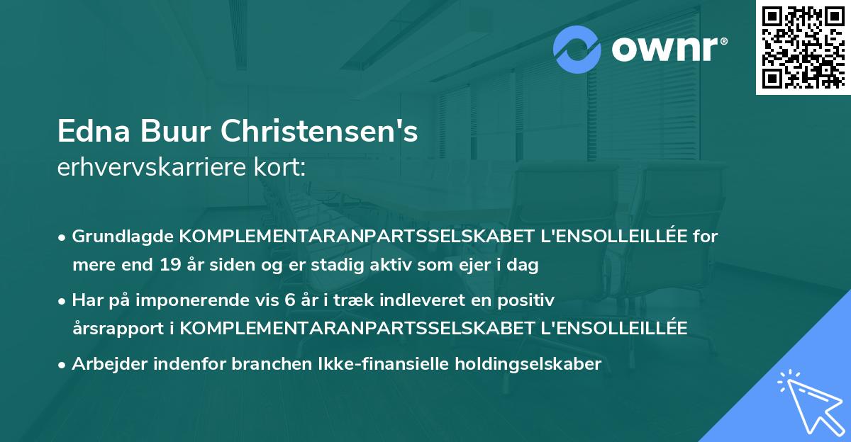 Edna Buur Christensen's erhvervskarriere kort