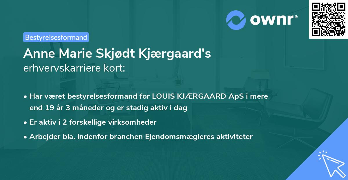 Anne Marie Skjødt Kjærgaard's erhvervskarriere kort