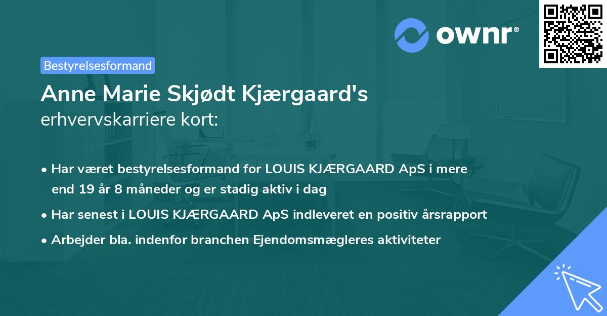 Anne Marie Skjødt Kjærgaard's erhvervskarriere kort