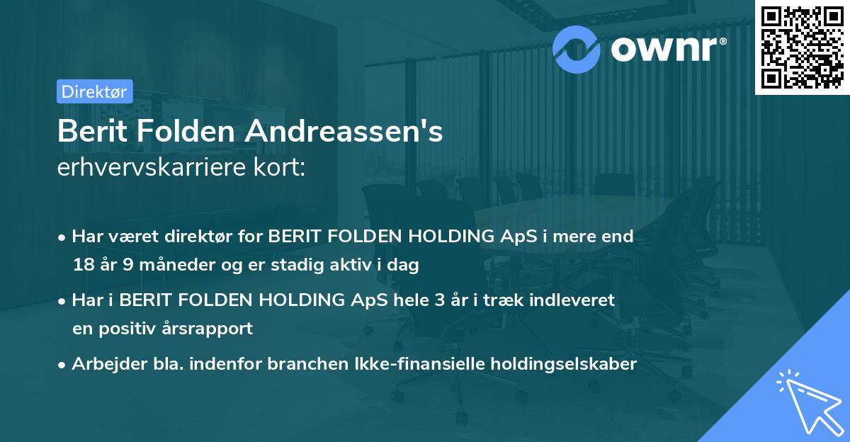 Berit Folden Andreassen's erhvervskarriere kort