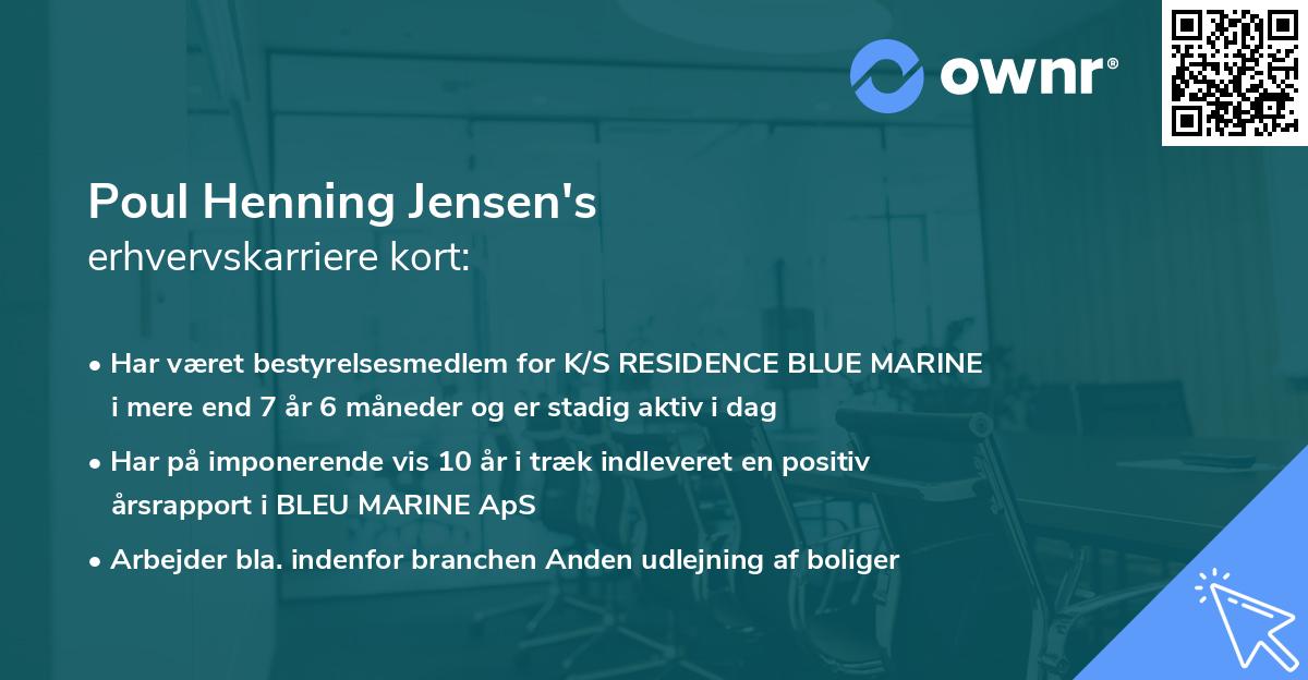 Poul Henning Jensen's erhvervskarriere kort