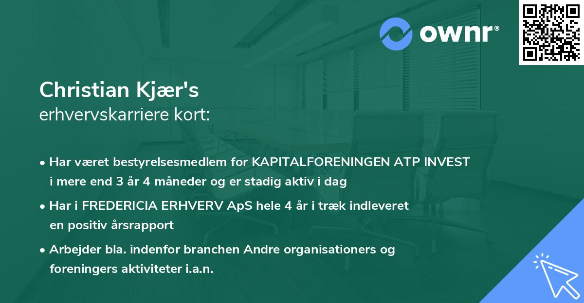 Christian Kjær's erhvervskarriere kort