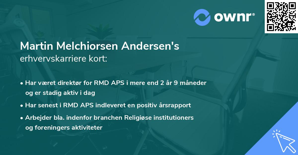 Martin Melchiorsen Andersen's erhvervskarriere kort