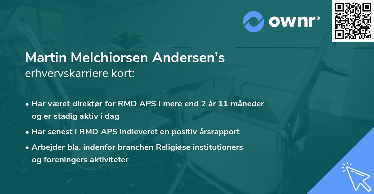 Martin Melchiorsen Andersen's erhvervskarriere kort