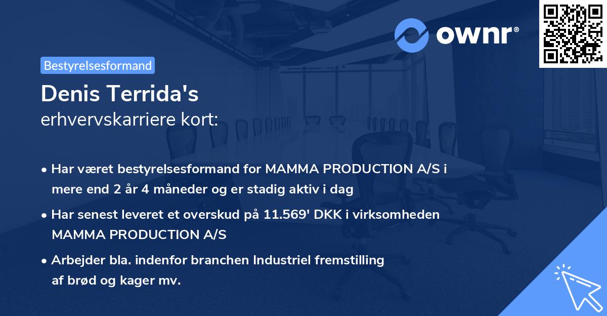 Denis Terrida's erhvervskarriere kort