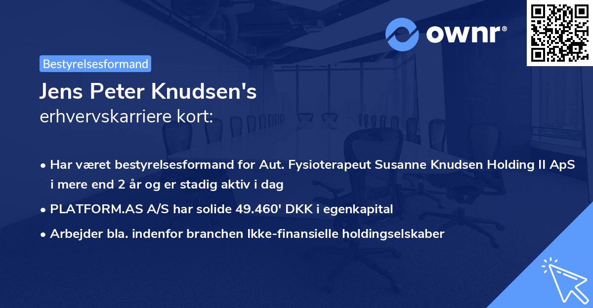 Jens Peter Knudsen's erhvervskarriere kort