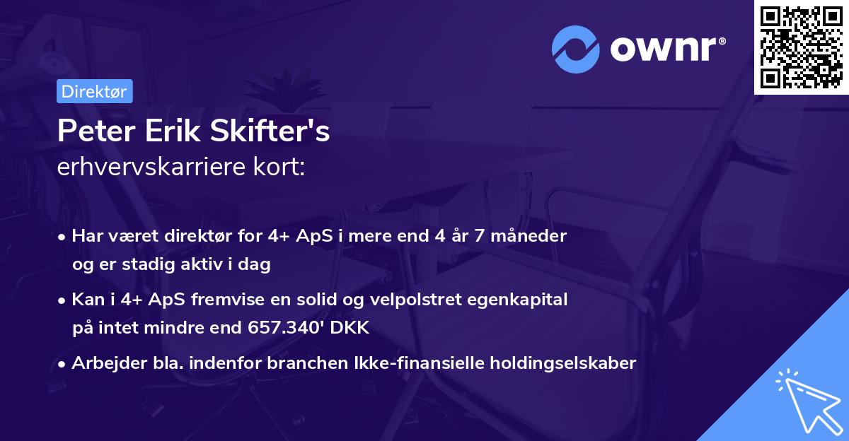 Peter Erik Skifter's erhvervskarriere kort