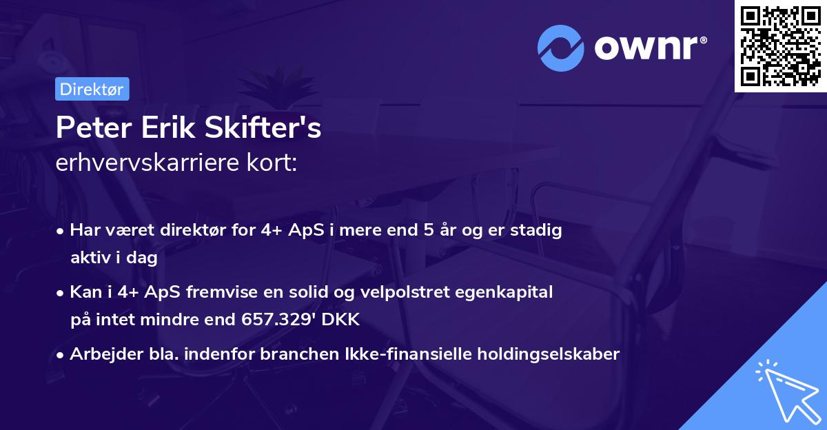 Peter Erik Skifter's erhvervskarriere kort
