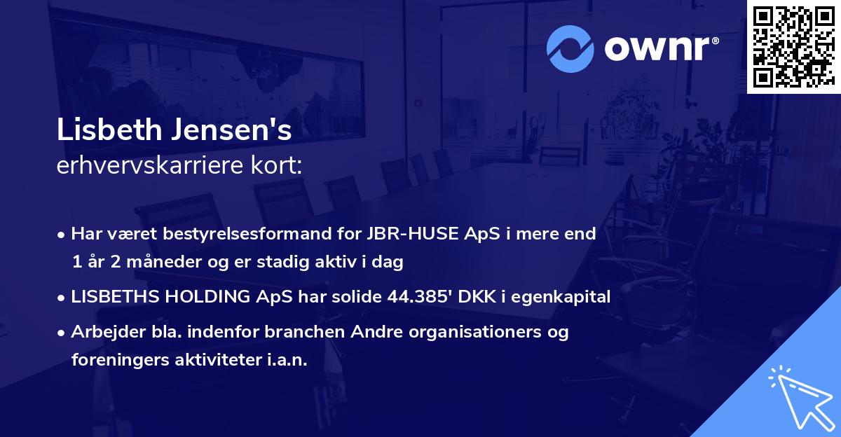 Lisbeth Jensen's erhvervskarriere kort