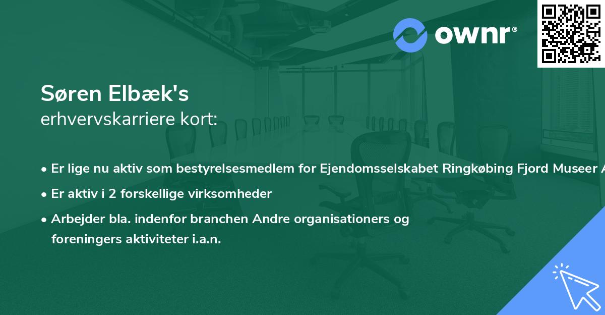 Søren Elbæk's erhvervskarriere kort