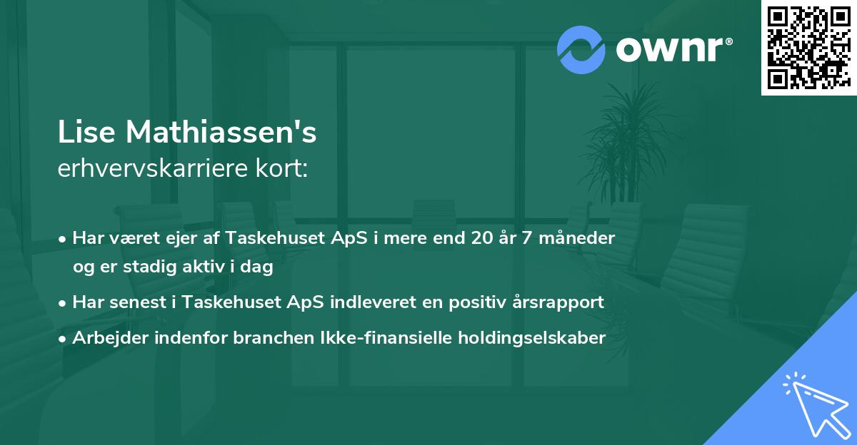 Lise Mathiassen's erhvervskarriere kort