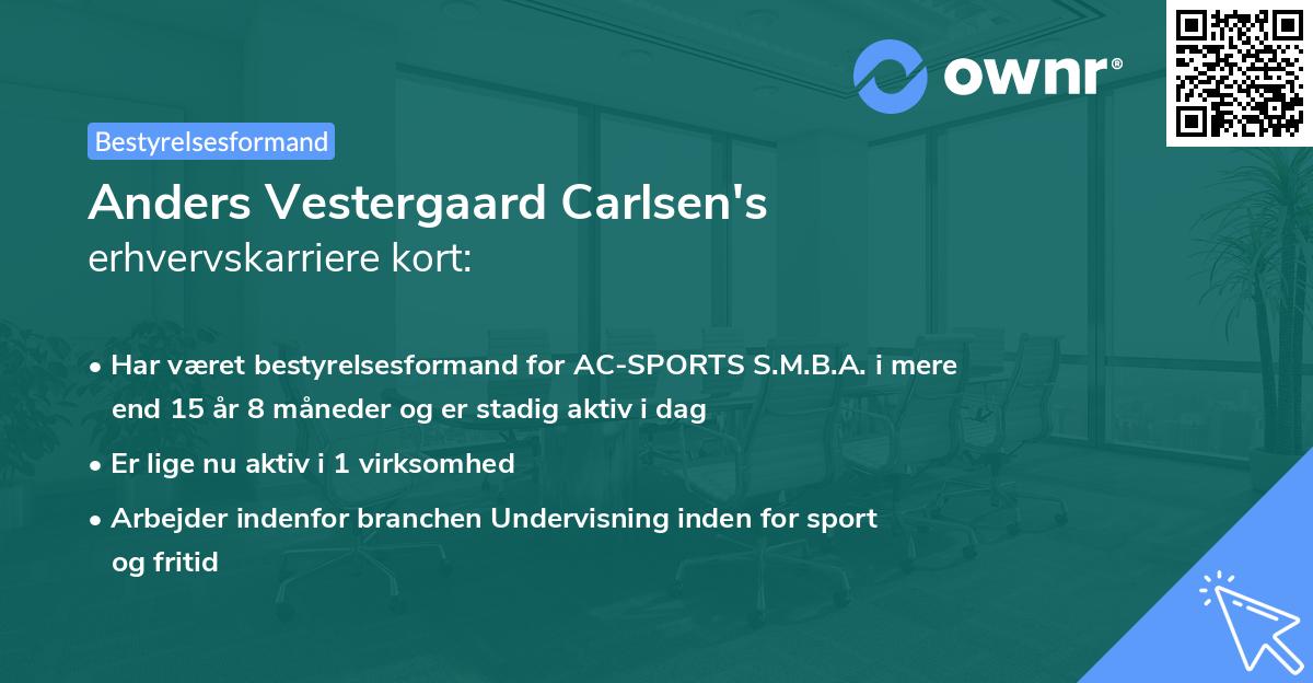 Anders Vestergaard Carlsen's erhvervskarriere kort