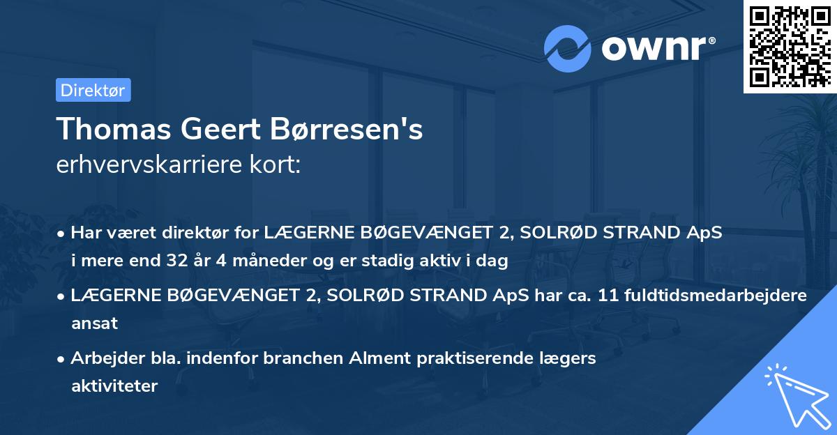Thomas Geert Børresen's erhvervskarriere kort