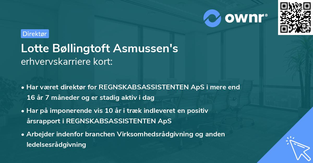 Lotte Bøllingtoft Asmussen's erhvervskarriere kort
