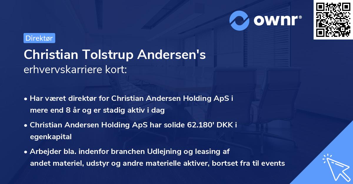 Christian Tolstrup Andersen's erhvervskarriere kort