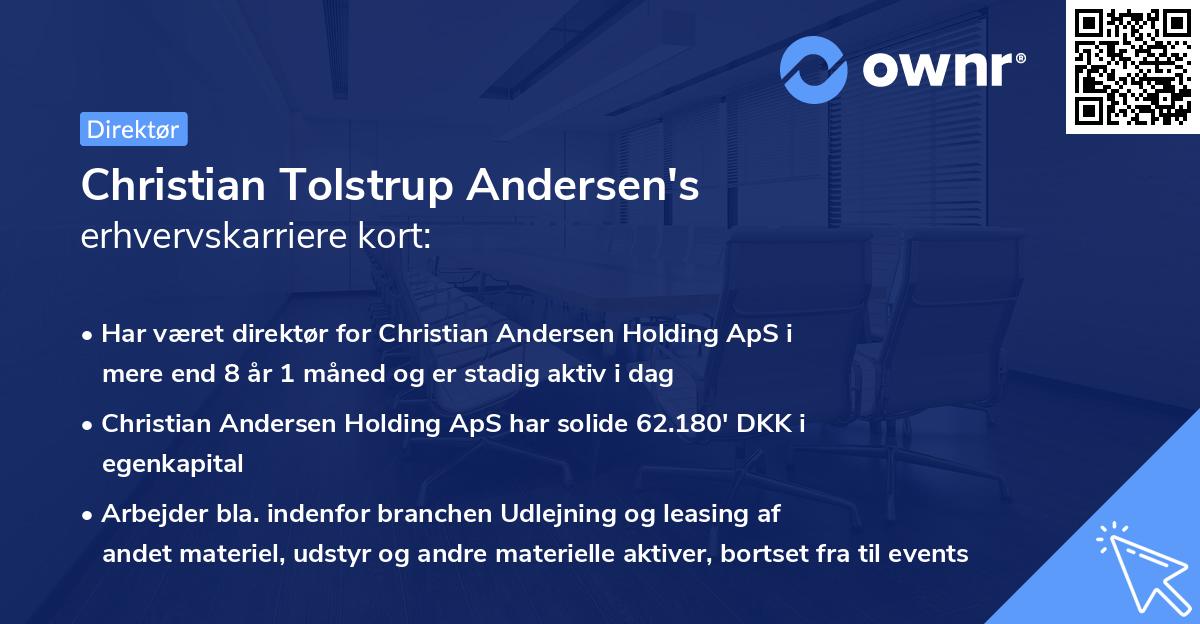 Christian Tolstrup Andersen's erhvervskarriere kort