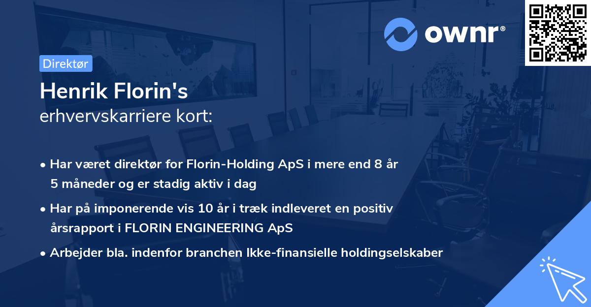 Henrik Florin's erhvervskarriere kort