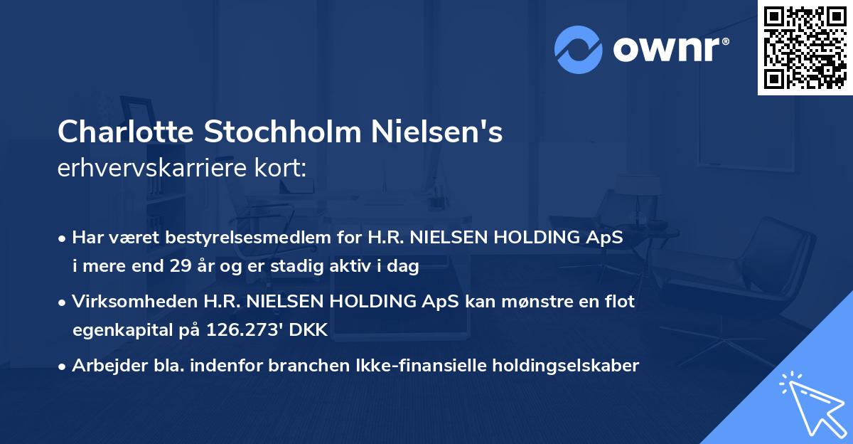 Charlotte Stochholm Nielsen's erhvervskarriere kort